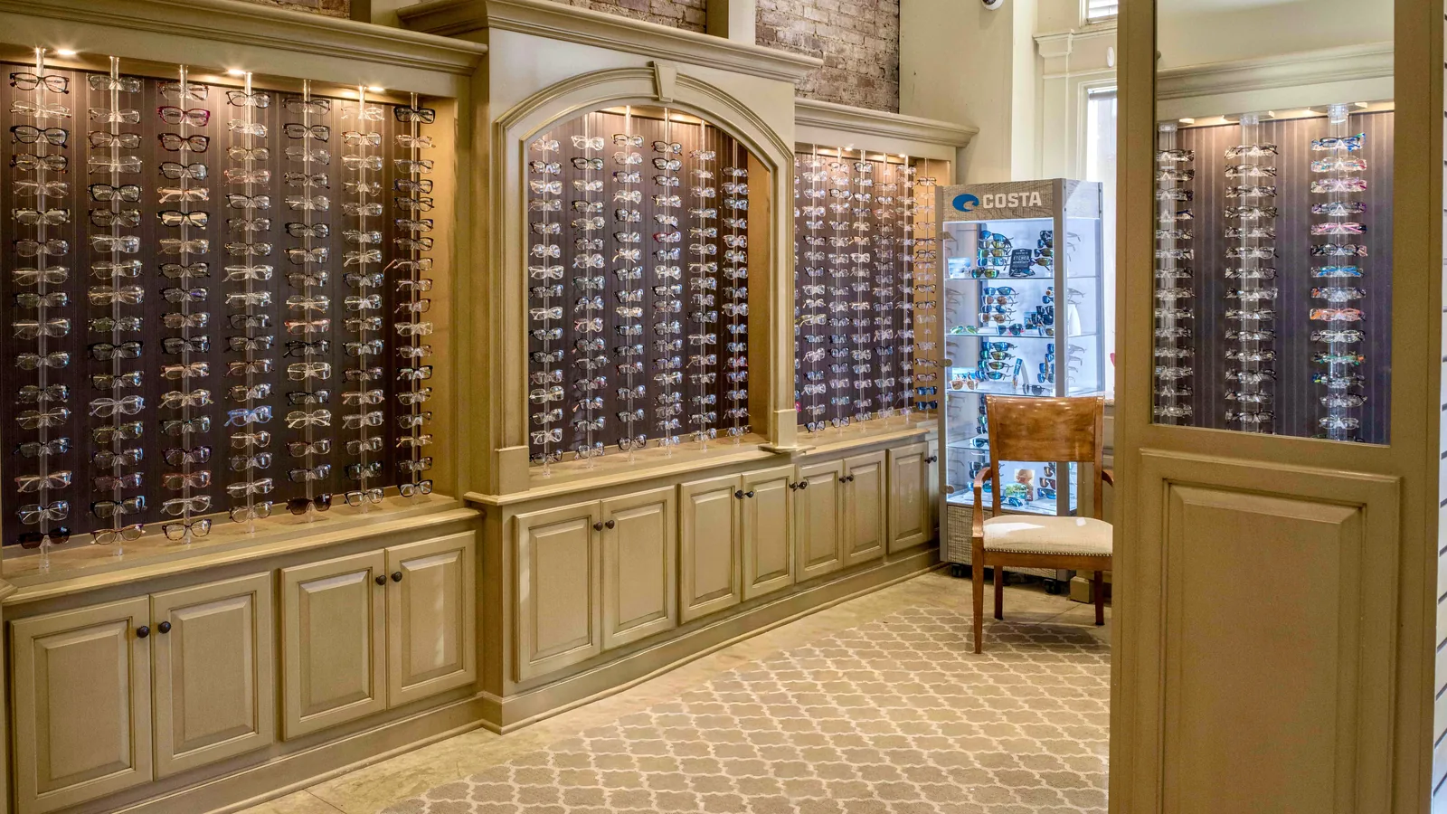 The contact lens and eyewear corner at Wood Eye Clinic